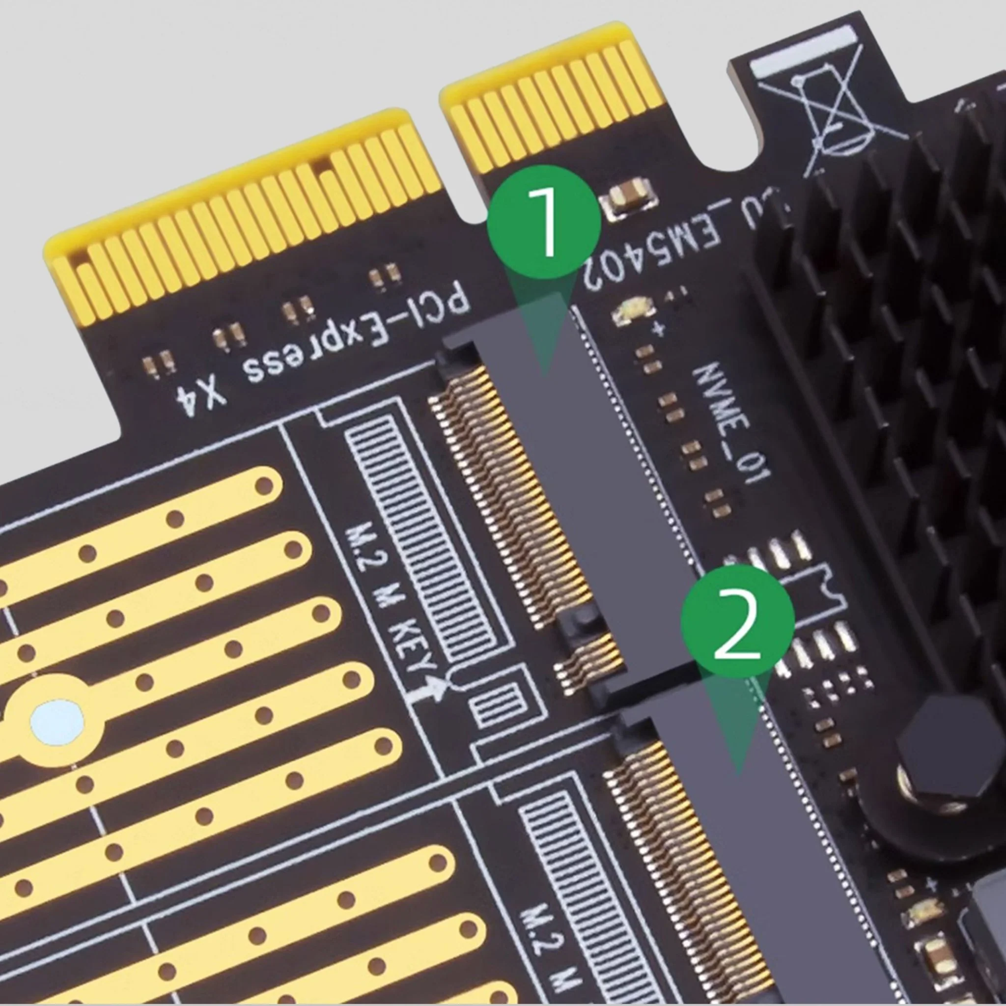 PCIe 3.0 x4 to Dual NVMe M.2 SSD Adapter Card - Image 5